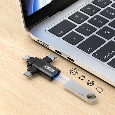Go Des GD-CT196 4in1 Type-C+Lightning+Micro+USB3.0 OTG Dönüştürücü Adaptör