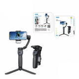 Go Des GD-F11 3 Eksenli El Tipi Yüz Tanıma Takip Özellikli Led Işıklandırma Aparatlı Gimbal Stabilizatör