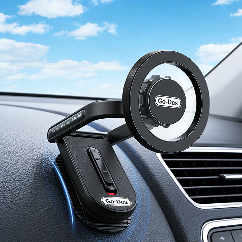 Go Des GD-HD275 Magnetik M-safe Uyumlu 360 Derece Dönebilen Düz Zemin Araç Telefon Tutucu