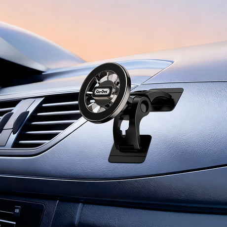 Go Des GD-HD277 Magnetik M-safe Uyumlu 360 Derece Dönebilen Düz Zemin Araç Telefon Tutucu