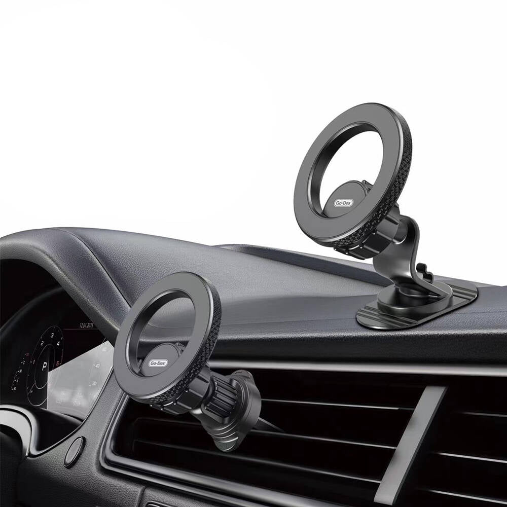 Go Des GD-HD318 M-safe Magnetik 360° Dönebilen 2in1 Havalandırma ve Düz Zemin Telefon Tutucu