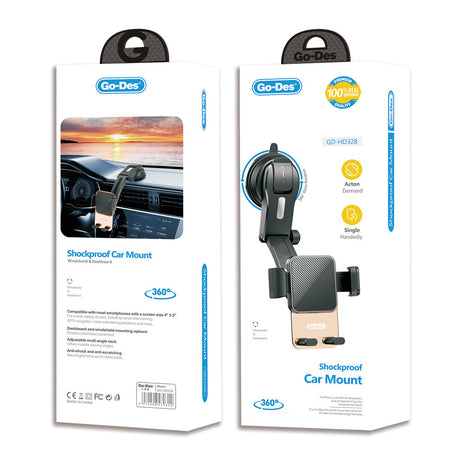 Go Des GD-HD328 360 Derece Dönebilen Vakumlu Tasarım Araç İçi Telefon Tutucu