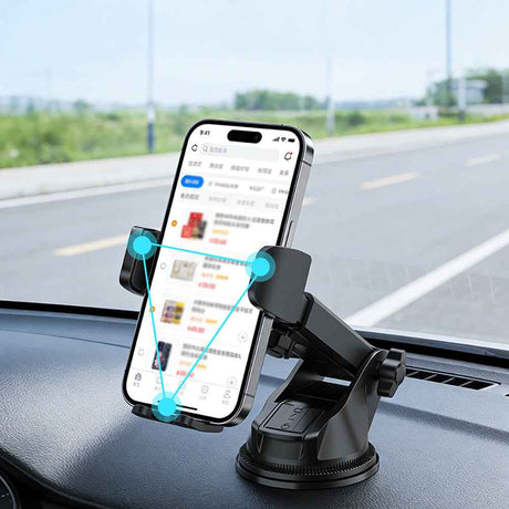Go Des GD-HD356 360 Derece Dönebilen Teleskopik Vakumlu Tasarım Araç İçi Telefon Tutucu