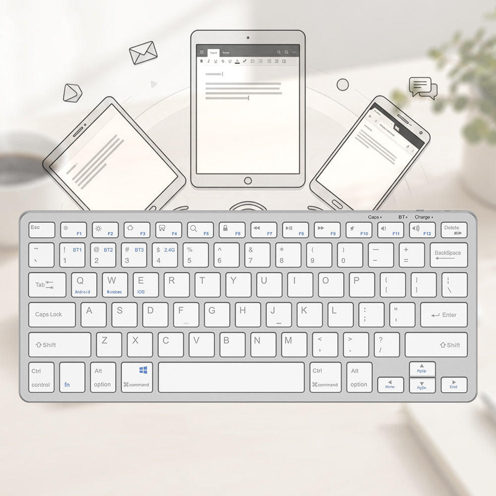 Go Des GD-KB325 Sessiz Tuş Tasarımlı Bluetooth Bağlantılı Kablosuz Klavye