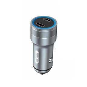 Go Des GD-QC2019 Çift PD Çıkışlı Metal Araç Şarj Başlığı Led Işıklı 40W