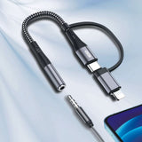 Go-Des GD-UC173 3.5mm Jack Girişli Type-C ve Lightning 2in1 Ses Kablosu