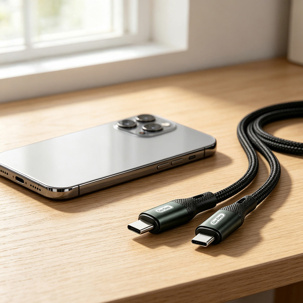 Go Des GD-UC575 Type-C to Type-C PD Örgü Tasarımlı Hızlı Şarj Özellikli Data ve Şarj Kablosu 40W 3M