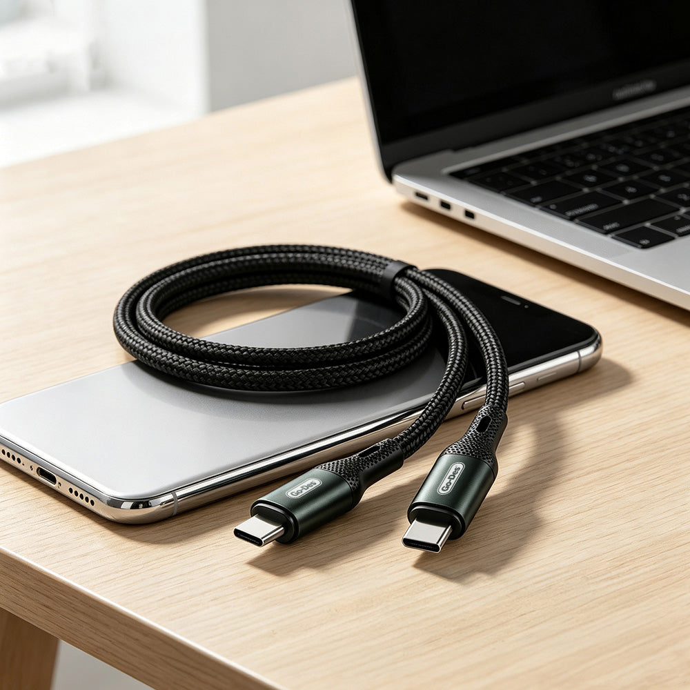 Go Des GD-UC575 Type-C to Type-C PD Örgü Tasarımlı Hızlı Şarj Özellikli Data ve Şarj Kablosu 40W 3M