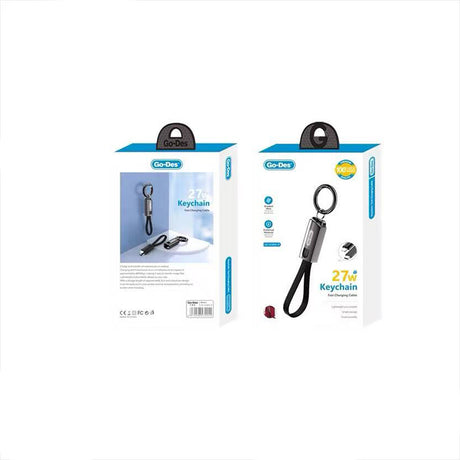 Go-Des GD-UC683 Type-C to Lightning Hızlı Şarj Özellikli Anahtarlık Data ve Şarj Kablosu 27W