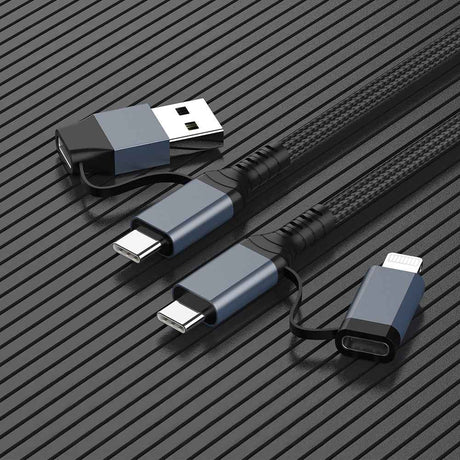 Go Des GD-UC809 4in1 PD Çoklu USB-A + Type-C to Type-C + Lightning Şarj ve Data Kablosu 100W 120cm