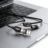 Go Des GD-UC831 4in1 PD Çoklu USB-A + Type-C to Type-C + Lightning Şarj ve Data Kablosu 65W 1.2M