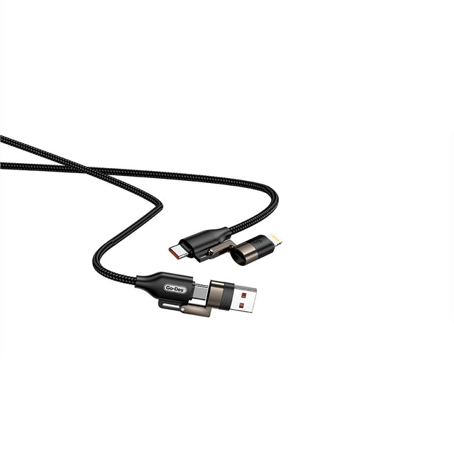 Go Des GD-UC831 4in1 PD Çoklu USB-A + Type-C to Type-C + Lightning Şarj ve Data Kablosu 65W 1.2M