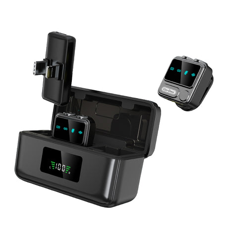 Go Des GD-WS307 2in1 Gürültü Engelleyici Özellikli Type-C ve Lightning Şarj Portlu Kablosuz Yaka Mikrofonu