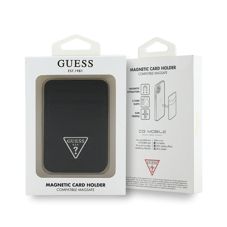 Guess Orjinal Lisanslı 2 Hazneli Üçgen Logolu Deri Magnetik Kartlık
