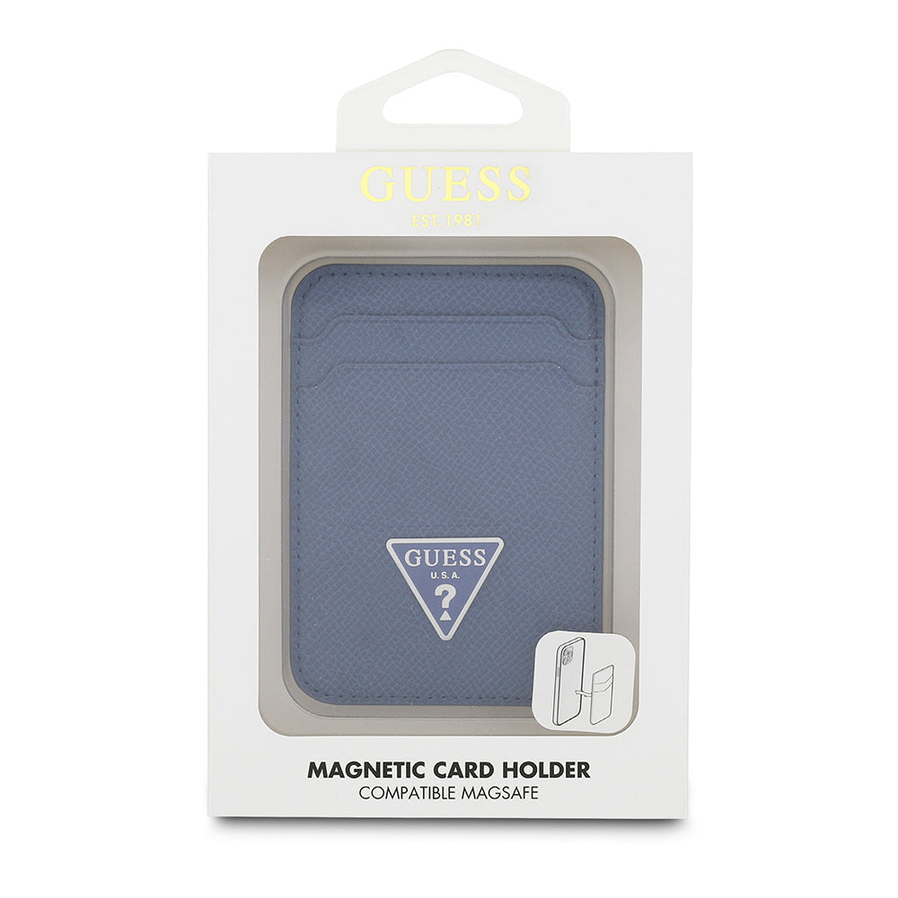 Guess Orjinal Lisanslı 2 Hazneli Üçgen Logolu Deri Magnetik Kartlık