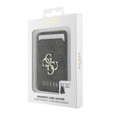 Guess Orjinal Lisanslı PU Deri 4G Desenli Metal Büyük 4G ve Yazı Logolu Standlı Magnetik Kartlık