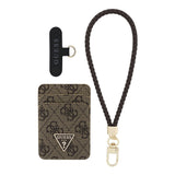 Guess Orjinal Lisanslı 2in1 Bilek Askı İpli 4G Desenli Metal Üçgen Logolu Magnetik Kartlık