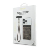 Guess Orjinal Lisanslı 2in1 Bilek Askı İpli 4G Desenli Metal Üçgen Logolu Magnetik Kartlık