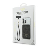 Guess Orjinal Lisanslı 2in1 Bilek Askı İpli 4G Desenli Metal Üçgen Logolu Magnetik Kartlık