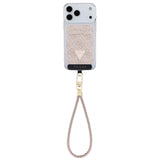 Guess Orjinal Lisanslı 2in1 Bilek Askı İpli 4G Desenli Metal Üçgen Logolu Magnetik Kartlık