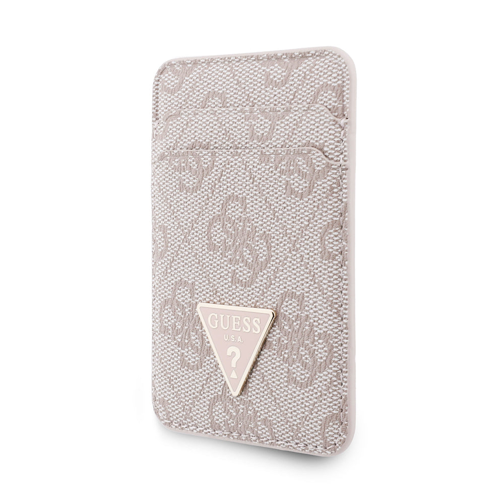 Guess Orjinal Lisanslı 2in1 Bilek Askı İpli 4G Desenli Metal Üçgen Logolu Magnetik Kartlık
