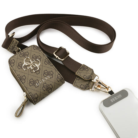 Guess Orjinal Lisanslı 4G Desenli Büyük Metal Logolu Omuz Askılı Purse El Çantası