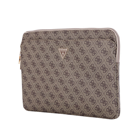 Guess Orjinal Lisanslı 4G Desenli Üçgen Logolu 14 inç Laptop Çantası