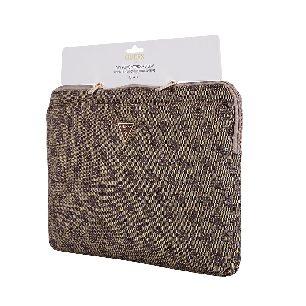 Guess Orjinal Lisanslı 4G Desenli Üçgen Logolu 14 inç Laptop Çantası