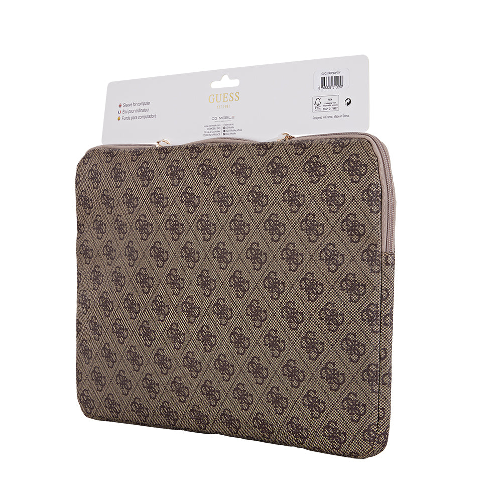 Guess Orjinal Lisanslı 4G Desenli Üçgen Logolu 14 inç Laptop Çantası