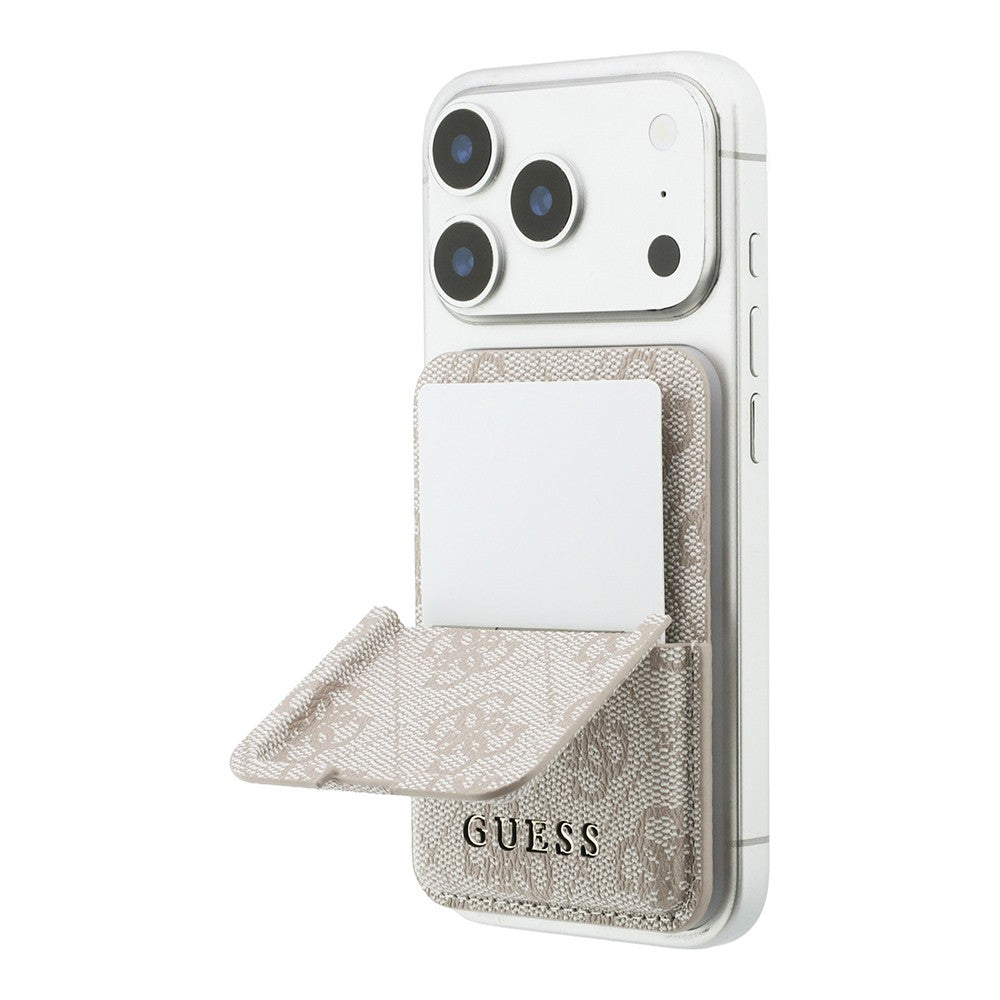 Guess Orjinal Lisanslı 4G Desenli Yazı Logolu Pop-up Magnetik Standlı PU Kartlık