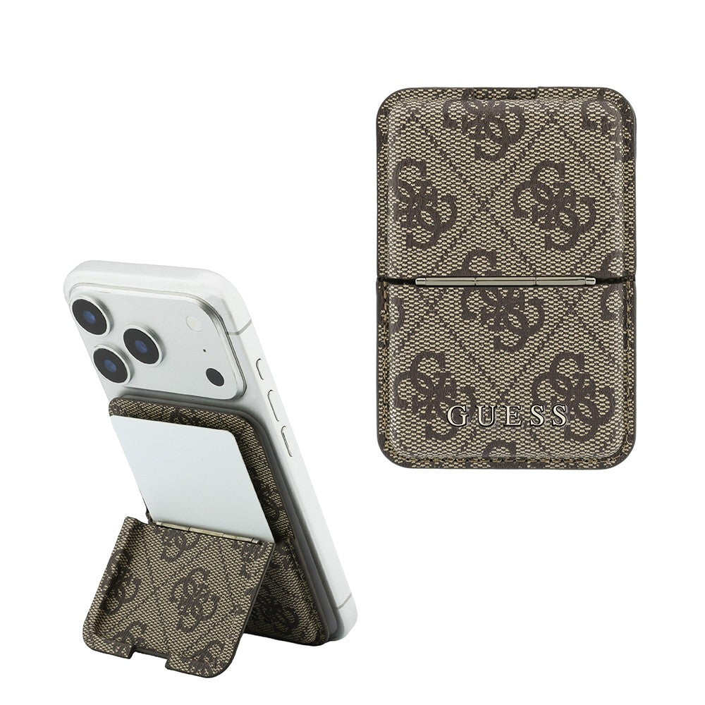 Guess Orjinal Lisanslı 4G Desenli Yazı Logolu Pop-up Magnetik Standlı PU Kartlık