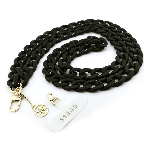 Guess Orjinal Lisanslı 4G Metal Logolu Büyük Zincirli Çapraz Vücut Telefon Askı Kayışı 120cm