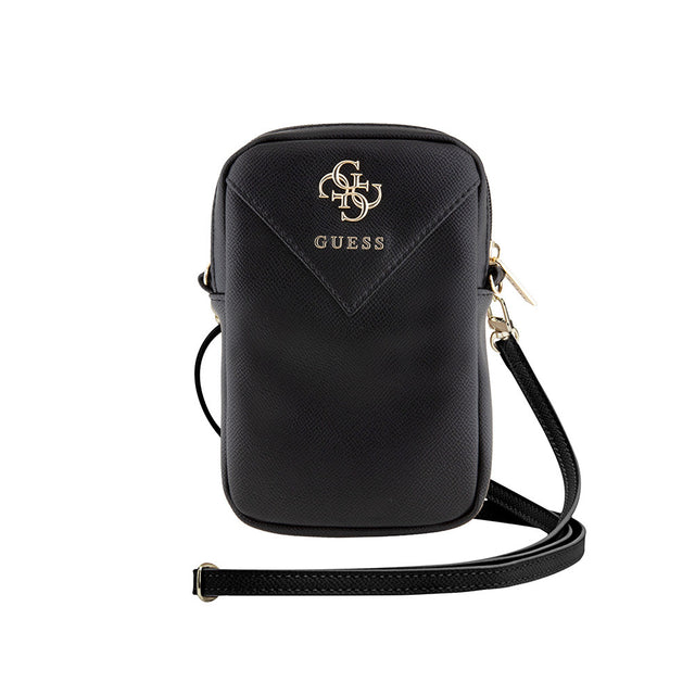 Guess Orjinal Lisanslı 4G Metal Logolu Fermuarlı PU Deri Çapraz Askılı Vücut Çantası