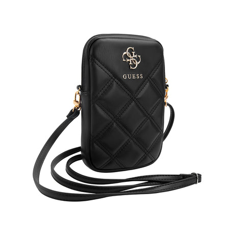 Guess Orjinal Lisanslı 4G Metal Logolu Kapitone Desenli Fermuarlı PU Deri Çapraz Askılı Vücut Çantası