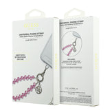 Guess Orjinal Lisanslı 4G Metal Logolu Kristal Taşlı Telefon Bilek Askı Zinciri