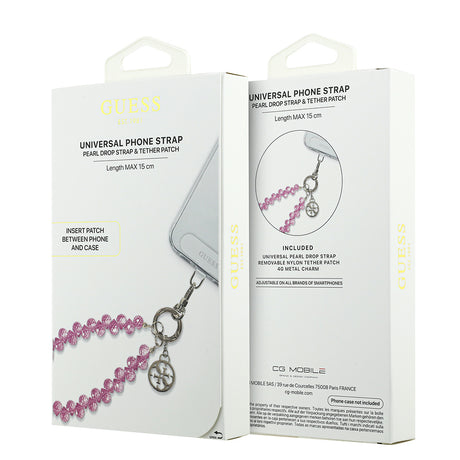 Guess Orjinal Lisanslı 4G Metal Logolu Kristal Taşlı Telefon Bilek Askı Zinciri