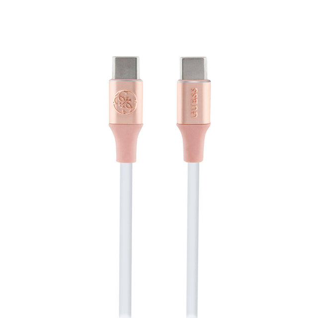 Guess Orjinal Lisanslı 4G ve Yazı Logolu Aydınlatmalı Kablo Ucu Hızlı Şarj Özellikli Type-C To Type-C PD Kablo 3A 1.5m