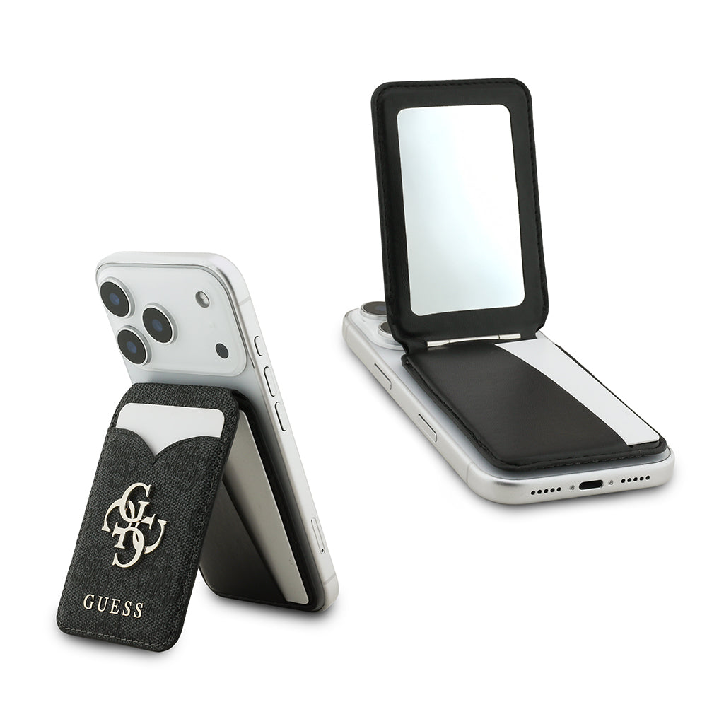 Guess Orjinal Lisanslı Aynalı Metal Büyük 4G Logolu Standlı Magnetik Kartlık
