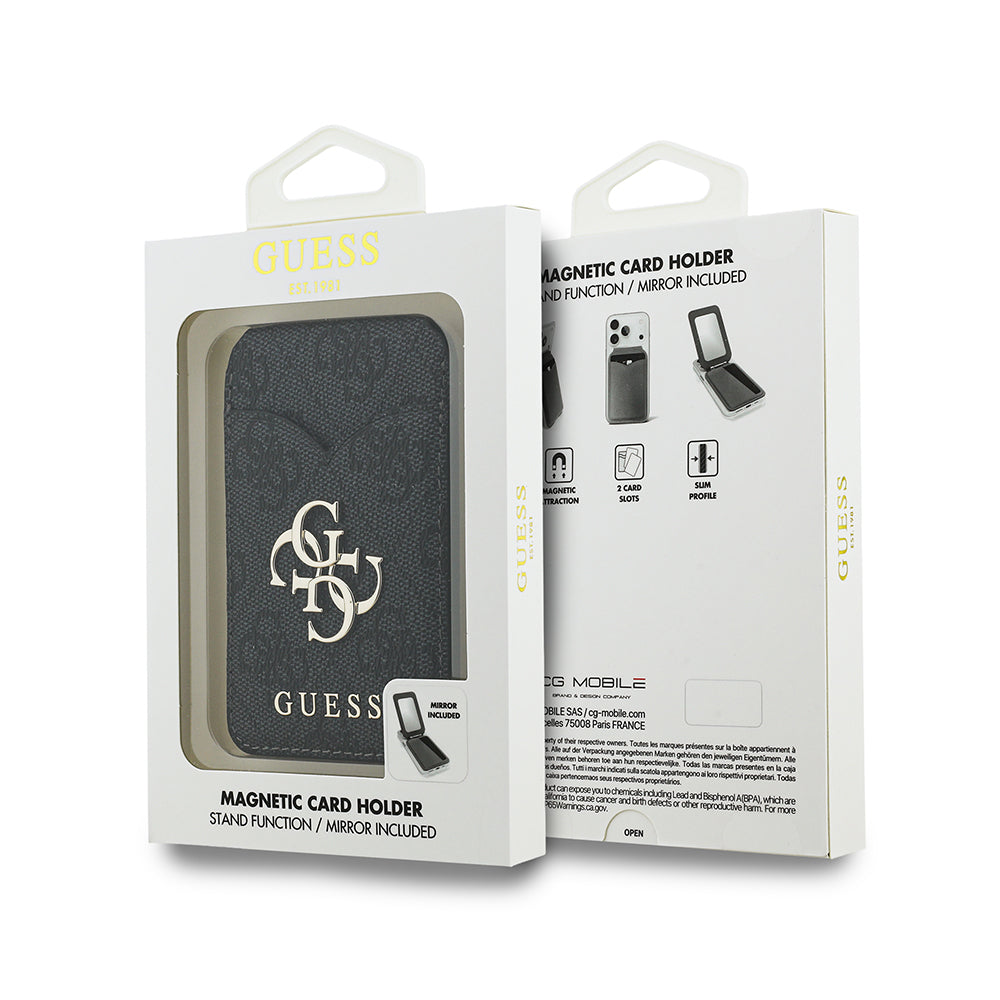 Guess Orjinal Lisanslı Aynalı Metal Büyük 4G Logolu Standlı Magnetik Kartlık