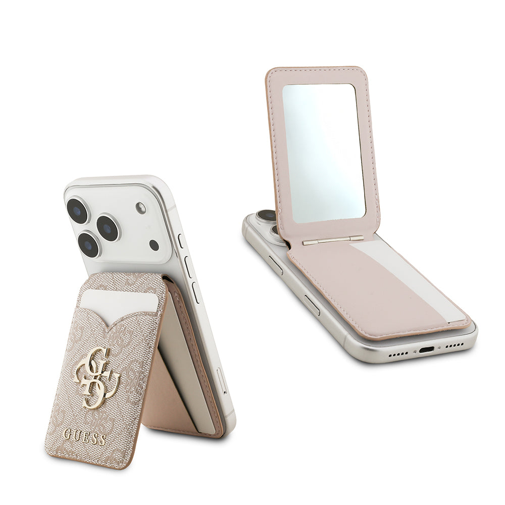 Guess Orjinal Lisanslı Aynalı Metal Büyük 4G Logolu Standlı Magnetik Kartlık