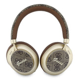 Guess Orjinal Lisanslı ENC PU 4G Desenli Metal Yazı Logolu Kulak Üstü Bluetooth Kulaklık v5.4