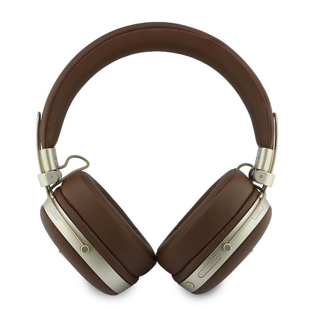 Guess Orjinal Lisanslı ENC Teknolojili PU Üçgen Metal Logolu Kulak Üstü Bluetooth Kulaklık v5.4
