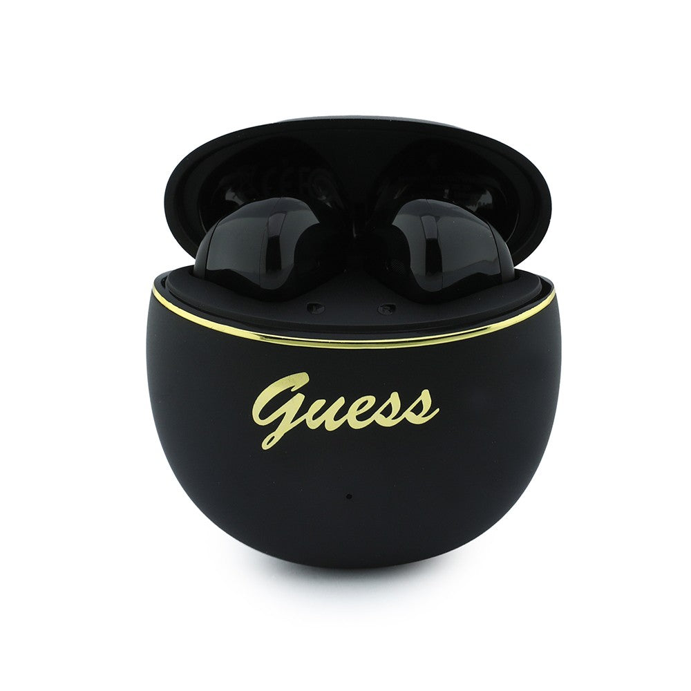 Guess Orjinal Lisanslı Metal Yazı Logolu Kulak içi TWS Kulaklık ve Speaker Hoparlör 2in1 Set