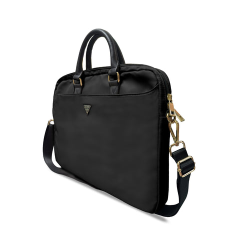 Guess Orjinal Lisanslı Naylon Kumaş Metal Üçgen Logolu Omuz Askılı 15-16 inç Laptop Çantası