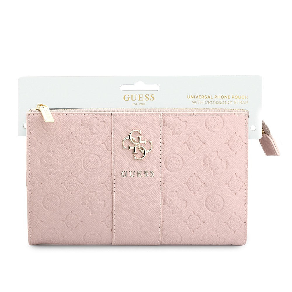 Guess Orjinal Lisanslı Peony ve 4G Desenli Şerit Detaylı Metal Logolu Omuz Askılı El Çantası