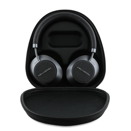 Karl Lagerfeld Orjinal Lisanslı ANC/ENC Özellikli KL Yazı Logolu Saffiano Serisi Kulak Üstü Bluetooth Kulaklık v5.3