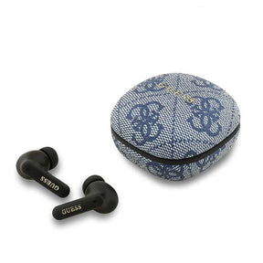 Guess Orjinal Lisanslı PU 4G Desenli Klasik Metal Yazı Logolu TWS Kulak İçi Bluetooth Kulaklık