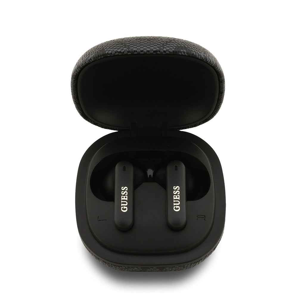 Guess Orjinal Lisanslı PU 4G Desenli Klasik Metal Yazı Logolu TWS Kulak İçi Bluetooth Kulaklık