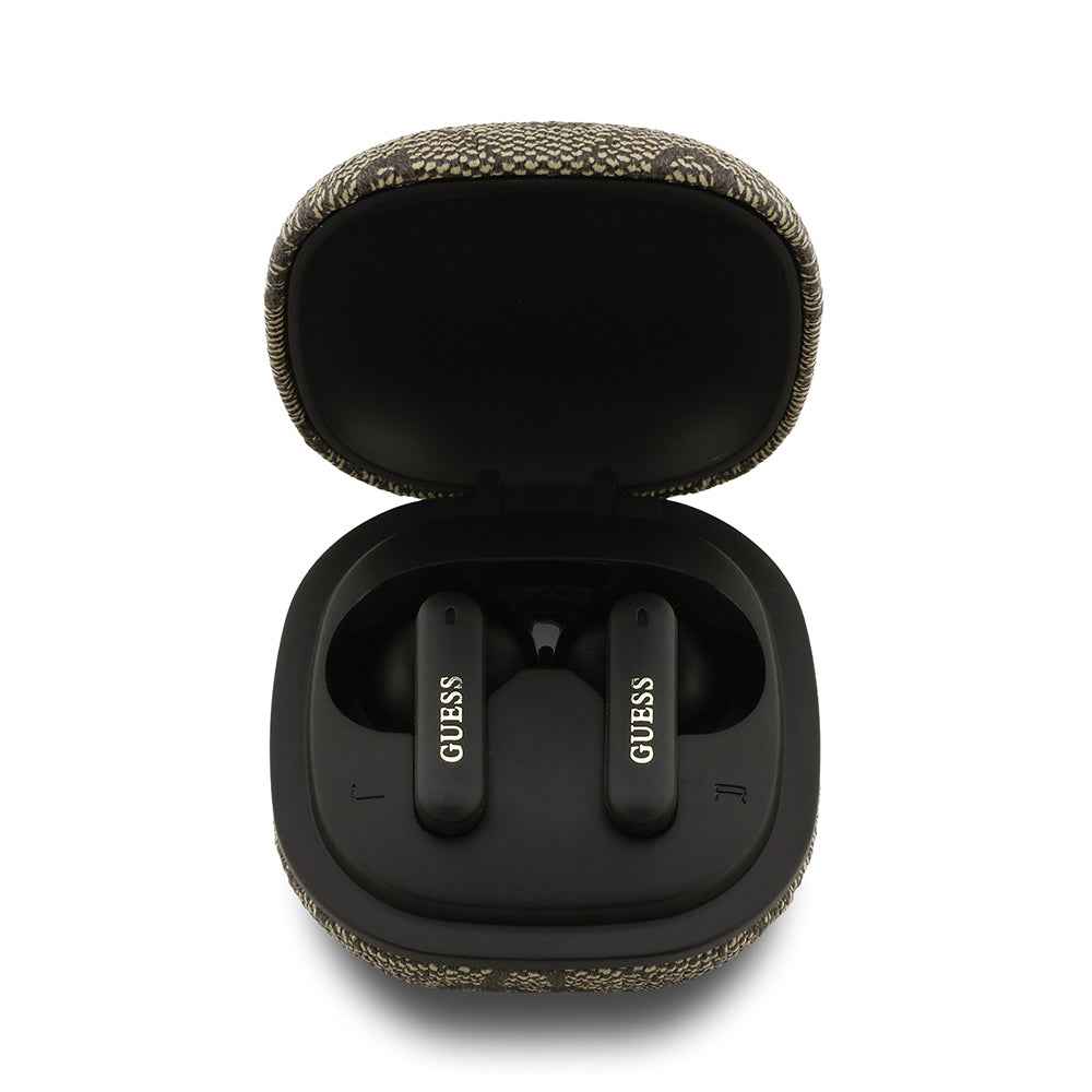 Guess Orjinal Lisanslı PU 4G Desenli Klasik Metal Yazı Logolu TWS Kulak İçi Bluetooth Kulaklık