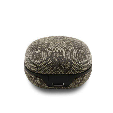 Guess Orjinal Lisanslı PU 4G Desenli Klasik Metal Yazı Logolu TWS Kulak İçi Bluetooth Kulaklık